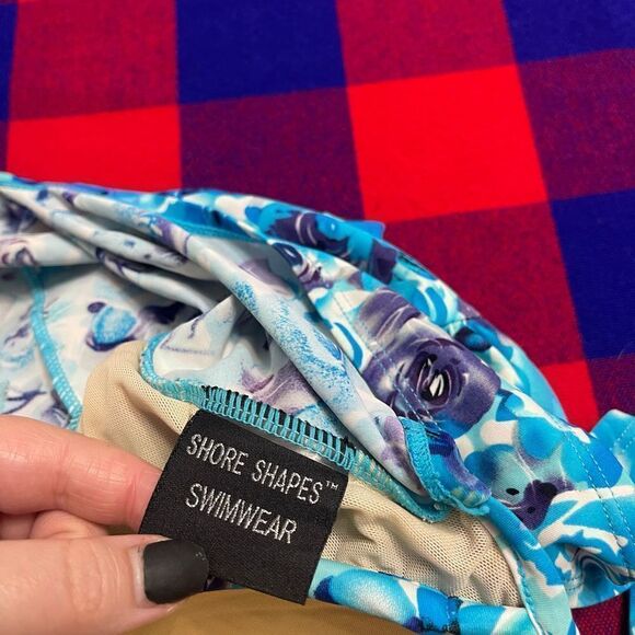 Shore Shapes Women’s Blue Floral One Piece Bathing Suit Swimsuit Size 12 - Picture 7 of 9
